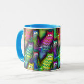 Gekke Graphic Art Cats Kleurrijke geschenkkoffie Mok (Voorkant links)