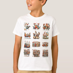 Gekke Grappige 12 Dagen van Kerst Jongens T-shirt