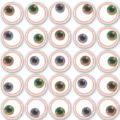 Gekke Grappige Cartoon Googly Oogbollen Sticker Se (Voorkant)