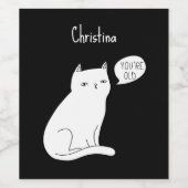 Gekke grappige kat "je bent oud" Birthday Wijn Etiket (Enkel label)