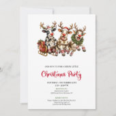 Gekke Grappige Koe Kerstfeest Uitnodiging (Voorkant)