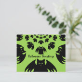 Gekke grappige mollige Halloween vleermuiszwerm Briefkaart (Staand voorkant)
