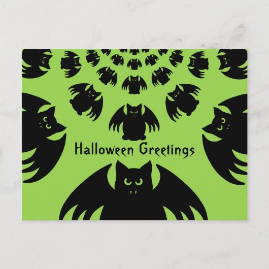 Gekke grappige mollige Halloween vleermuiszwerm Briefkaart (Voorkant)