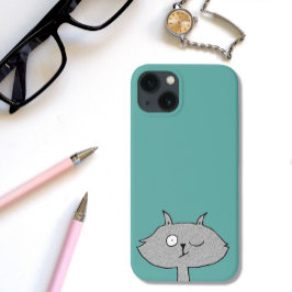 Gekke grijze kat Case-Mate iPhone case