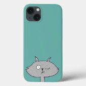 Gekke grijze kat Case-Mate iPhone case (Achterkant)