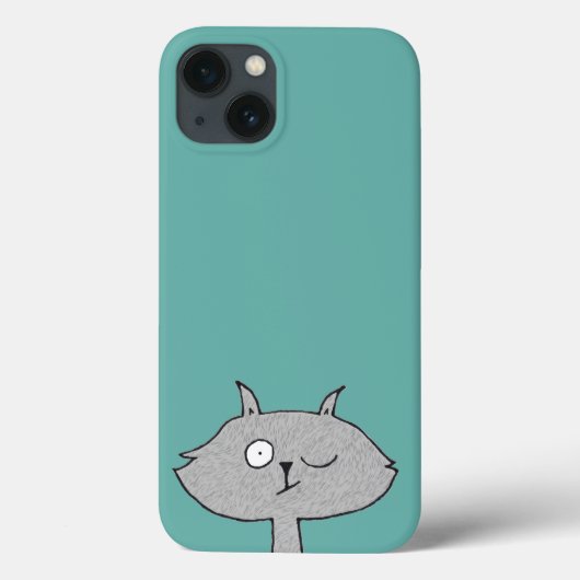 Gekke grijze kat Case-Mate iPhone case (Achterkant)