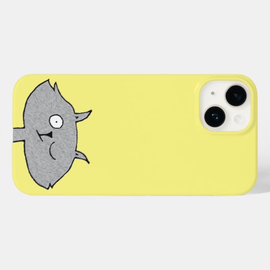 Gekke grijze kat Case-Mate iPhone case (Achterkant (horizontaal))