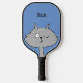 Gekke grijze kat pickleball paddle (Voorkant)