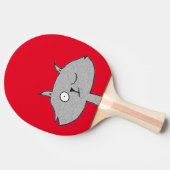 Gekke grijze kat tafeltennisbatje (Zijkant)