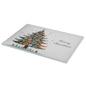 Gekke grillige kerstboom, heldere kleuren, snijplank (Hoek)