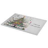 Gekke grillige kerstboom, heldere kleuren, snijplank (Hoek)