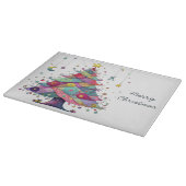 Gekke grillige kerstboom, heldere kleuren, snijplank (Hoek)