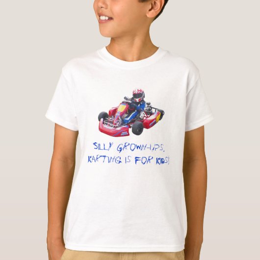 Gekke Grown-Ups Kind Kart T-shirt (Voorkant)