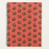 Gekke Halloween monstergezicht - sinaasappel/grijs Planner (Voorkant)