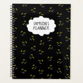Gekke Halloween monstergezicht - zwart/groen Planner (Voorkant)
