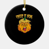Gekke Halloween pompoen Trumpkin kostuum Keramisch Ornament (Voorkant)