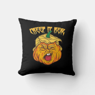 Gekke Halloween pompoen Trumpkin kostuum Kussen