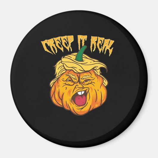 Gekke Halloween pompoen Trumpkin kostuum Magneet (Voorkant)