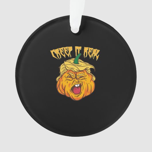 Gekke Halloween pompoen Trumpkin kostuum Ornament (voorkant)