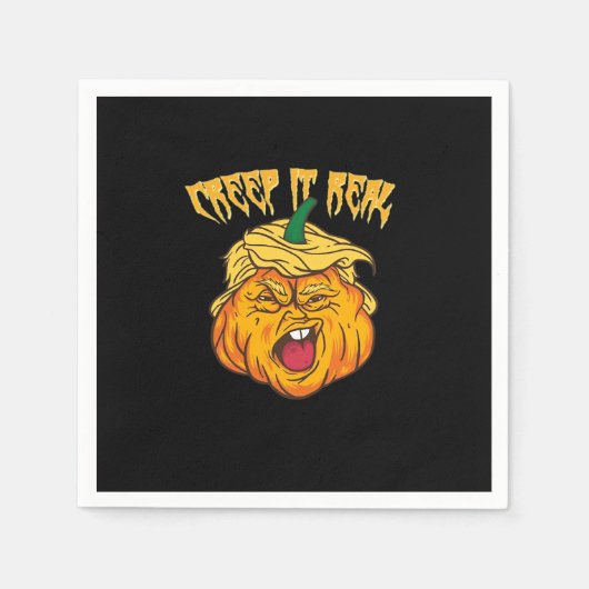 Gekke Halloween pompoen Trumpkin kostuum Servet (Voorkant)