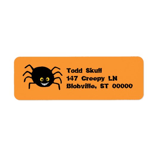 Gekke Halloween Spider Label (Voorkant)