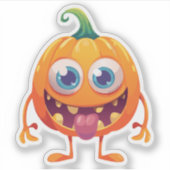 Gekke Halloweenmonster Sticker (Voorkant)