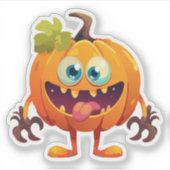 Gekke Halloweenmonster Sticker (Voorkant)