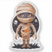 Gekke Halloweenmonster Sticker (Voorkant)