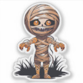 Gekke Halloweenmonster Sticker (Voorkant)