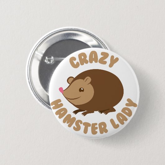 gekke hamster ronde button 5,7 cm (Voorkant /achterkant)