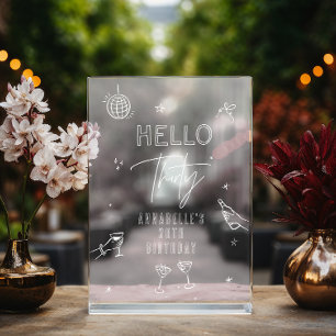 Gekke Hand Getrokken 30ste Verjaardag drinken Part Acryl Bord