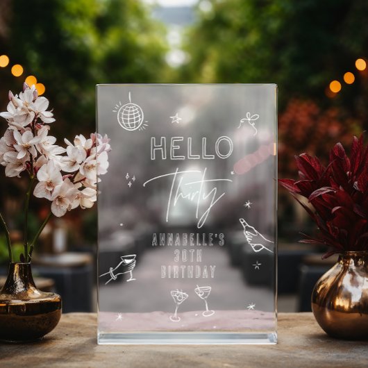 Gekke Hand Getrokken 30ste Verjaardag drinken Part Acryl Bord