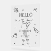 Gekke Hand Getrokken 30ste Verjaardag drinken Part Acryl Bord (Hoek)