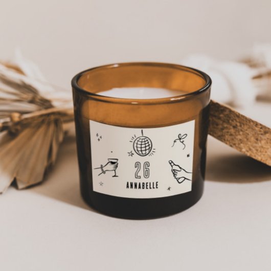 Gekke Hand Getrokken 30ste Verjaardag drinken Part Rechthoekige Sticker