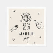 Gekke Hand Getrokken 30ste Verjaardag drinken Part Servet (Voorkant)