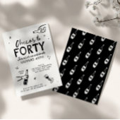 Gekke Hand Getrokken 40ste Verjaardag drinken Part Kaart