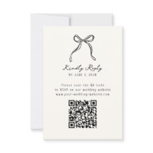 Gekke, handgetekende bruiloft QR-code Rsvp