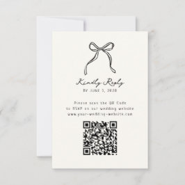 Gekke, handgetekende bruiloft QR-code Rsvp Kaartje