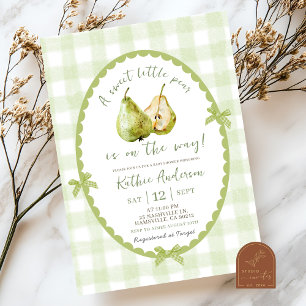 Gekke handgetekende illustratie Peer Baby Shower Kaart