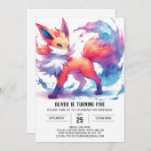 Gekke Happy Fox-verjaardag Kaart (Voorkant / Achterkant)