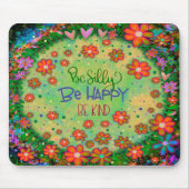 Gekke Happy Kind Bloemenharten Plezier Muismat (Voorkant)