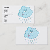 gekke happy rain cloud cartoon visitekaartje (Voorkant / Achterkant)