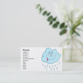 gekke happy rain cloud cartoon visitekaartje (Staand voorkant)