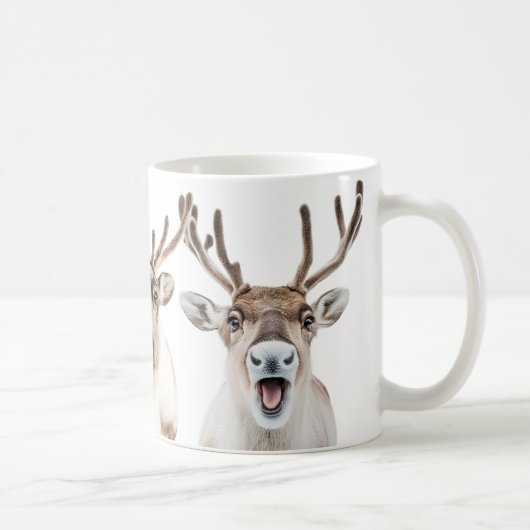 Gekke Happy Reindeer Mok, schoon en modern Koffiemok (Rechts)