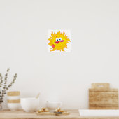 gekke happy sun cartoon met tinten poster (Keuken)