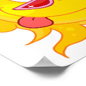 gekke happy sun cartoon met tinten poster (Hoek)
