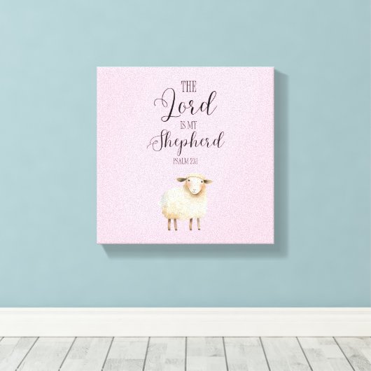 Gekke Heer is mijn Herder Psalm 23:1 Canvas Afdruk (Insitu (Houten vloer))