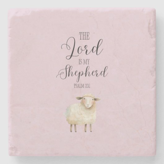 Gekke Heer is mijn Herder Psalm 23:1 Stenen Onderzetter (Voorkant)