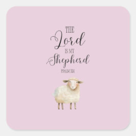 Gekke Heer is mijn Herder Psalm 23:1 Vierkante Sticker