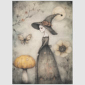 Gekke heks en paddenstoeldecoupage tissuepapier (Voorkant)